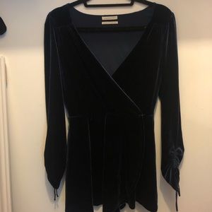 Urban Outfitters Blue Velvet Romper